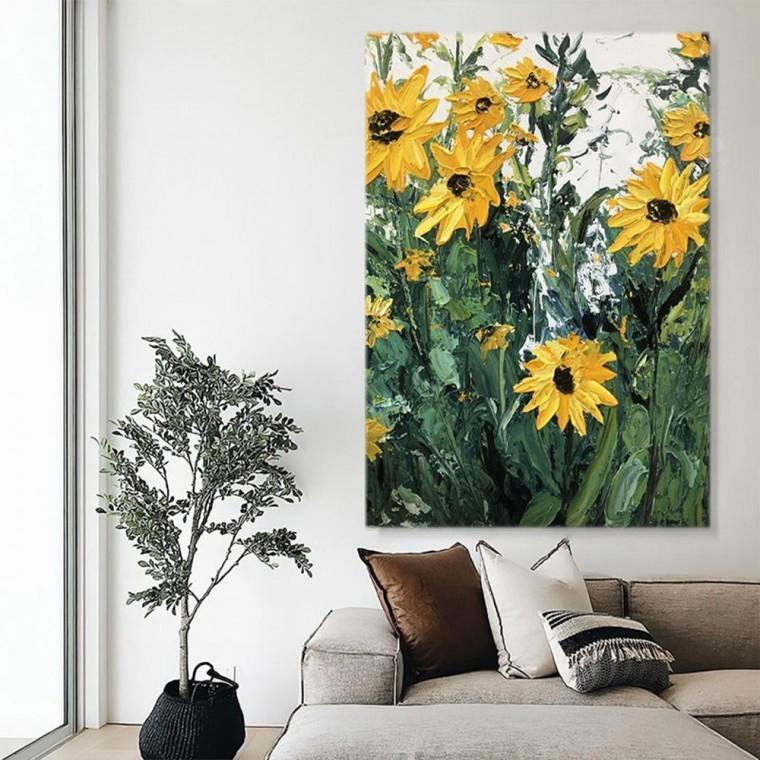 인테리어 3D 해바라기 캔버스 아트액자 70x100cm