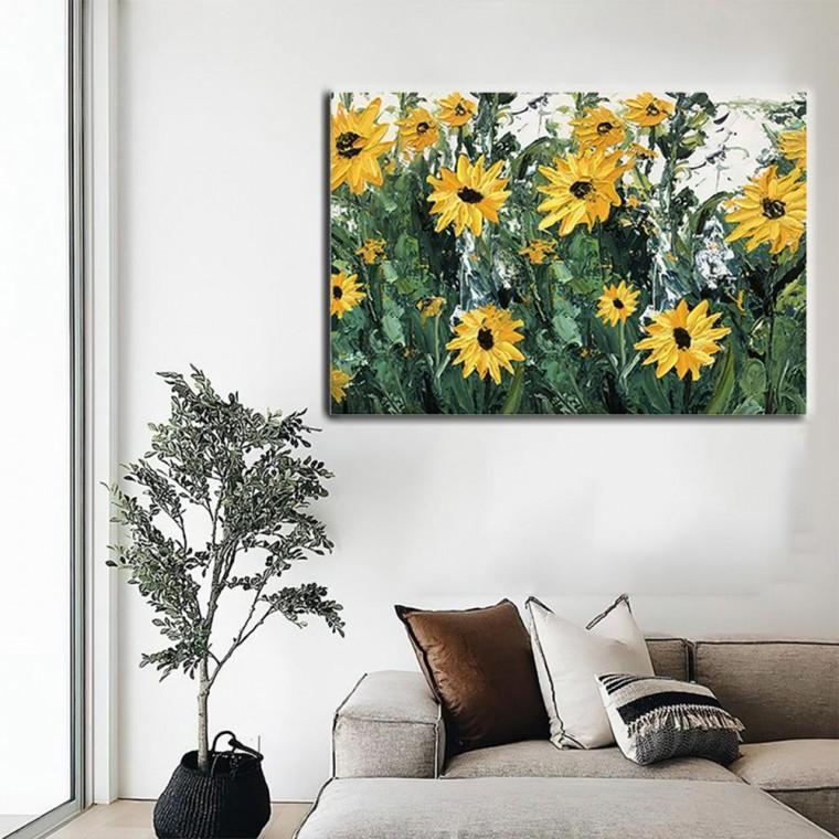인테리어 3D 해바라기 캔버스 아트액자 80x60cm