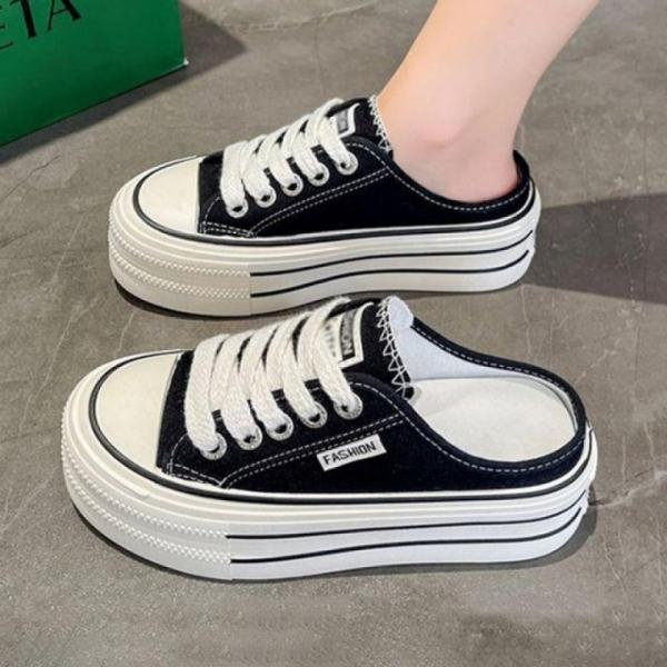 여성 키높이 뮬 스니커즈 슬리퍼 운동화 여름코디