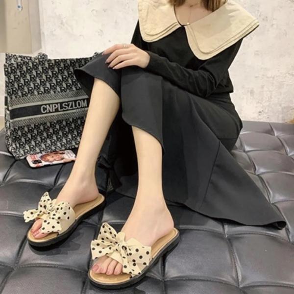 발편한 여름 여성 데일리 패션 리본 샌들 슬리퍼