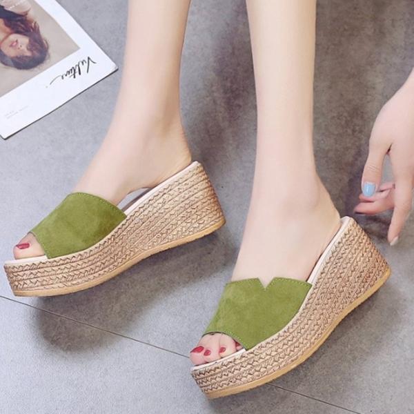 여성용 키높이 통굽 왕굽 샌들 슬리퍼 통굽 7cm