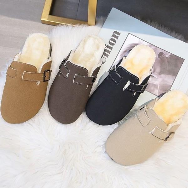 스웨이드 코르크 털신발 털슬리퍼 방한화 털신 BOSTON