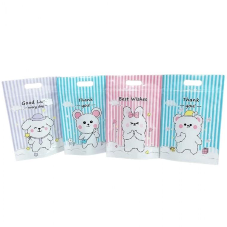 동물친구들 선물포장 손잡이 스탠딩 지퍼백 4종 1세트