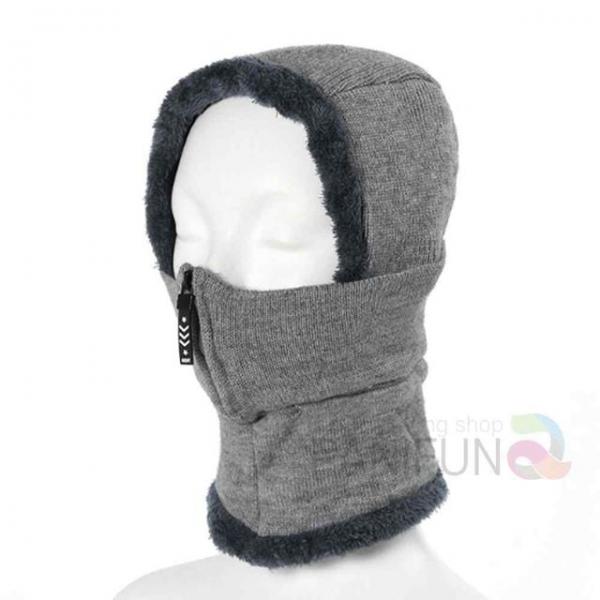 집업 넥워머모자 그레이 니트넥워머 겨울목토시 목보호대 얼굴토시 바라클라바