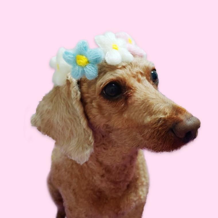 SFr 반려동물 꽃 목걸이 S