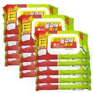 물걸레청소포(중)25매X15팩 375매 (한박스)/ 0529-15 청소포 리필 청소 대형 밀대