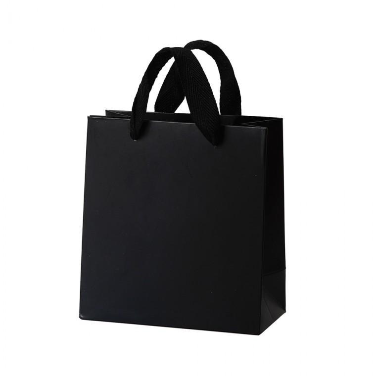고급지 블랙 면끈 종이쇼핑백 14X15cm