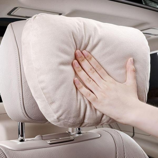 차량용 자동차 목쿠션 목베개 고급 스웨이드 베개 헤드레스트 용목 필수 차량 용품 보호대 쿠션