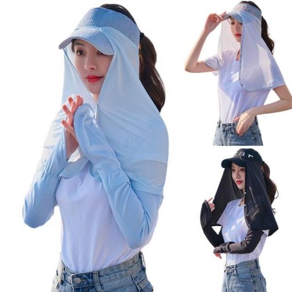 캡 롱 햇빛가리개 얇은 목 보호대 자외선차단