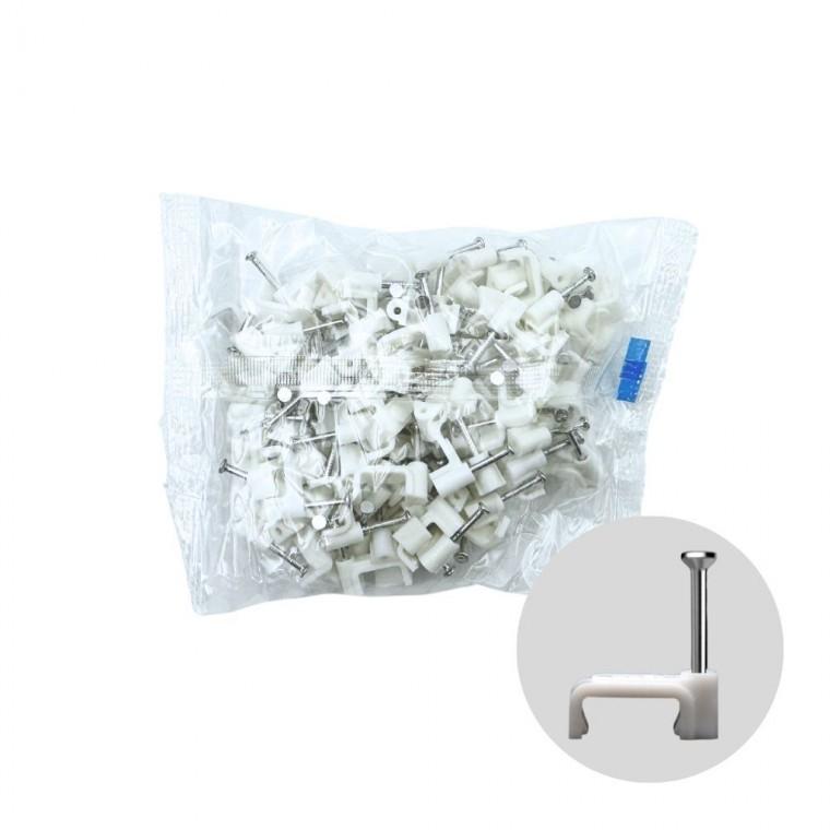 사각형 전선정리클립 화이트 10mm 100P