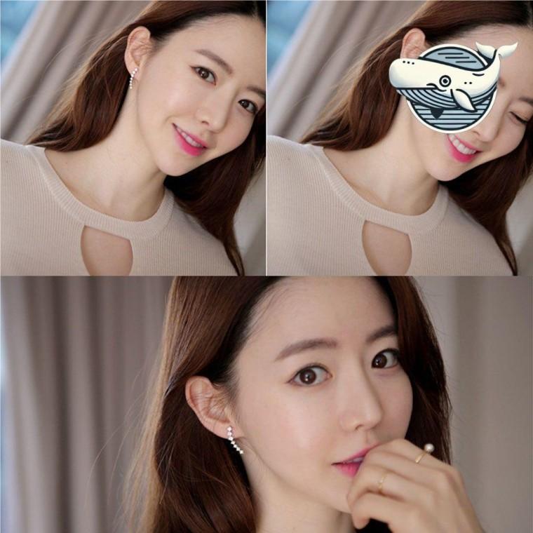 로맨틱 큐빅 귀걸이 러블리 액세서리 여성스타일