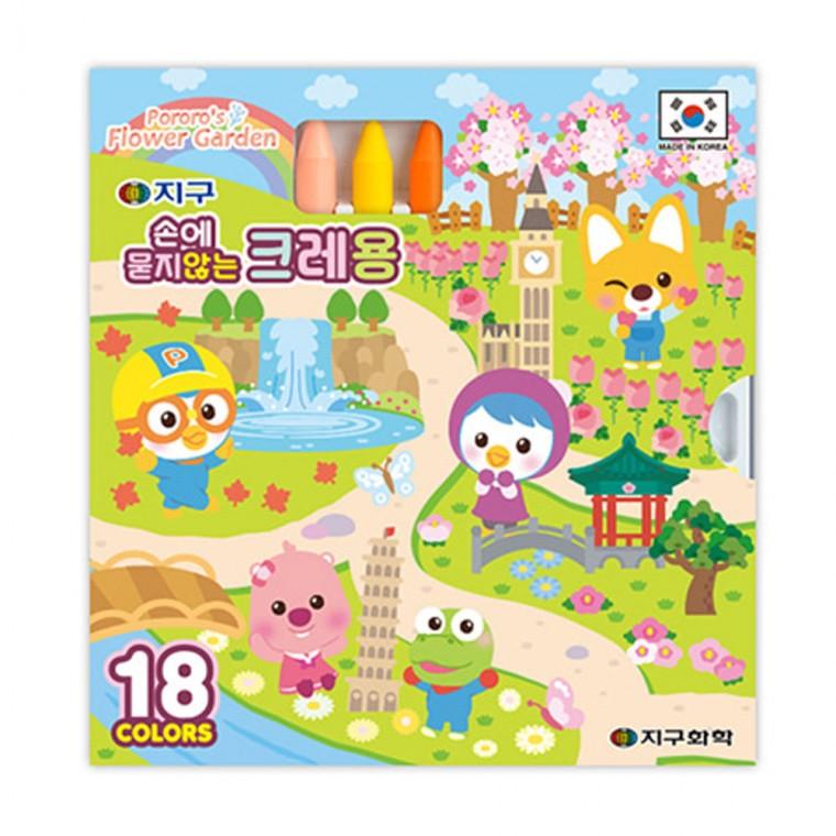지구화학 뽀로로 손에 묻지 않는 크레용 18색