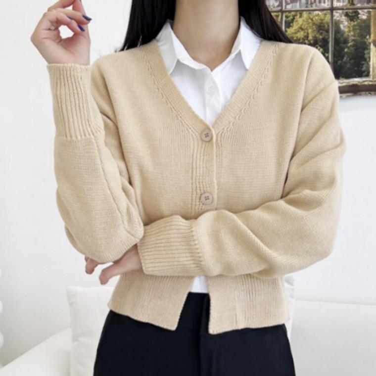 여자플랜 버튼브이가디건