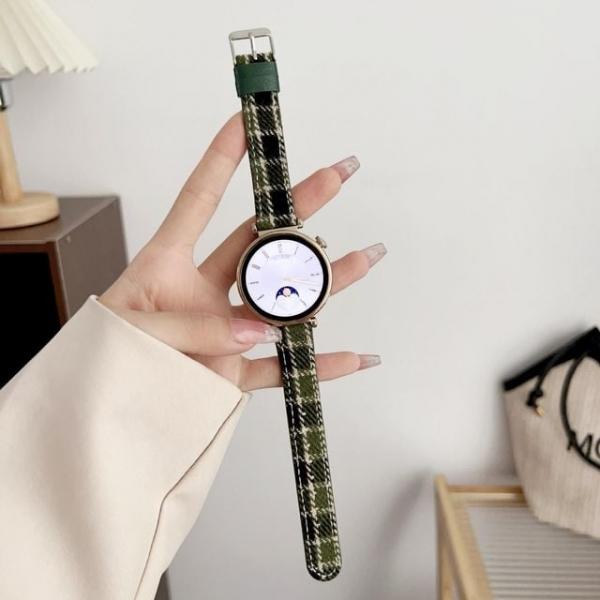 갤럭시워치6 40mm 44mm 격자무늬 가죽밴드 스트랩 시계줄