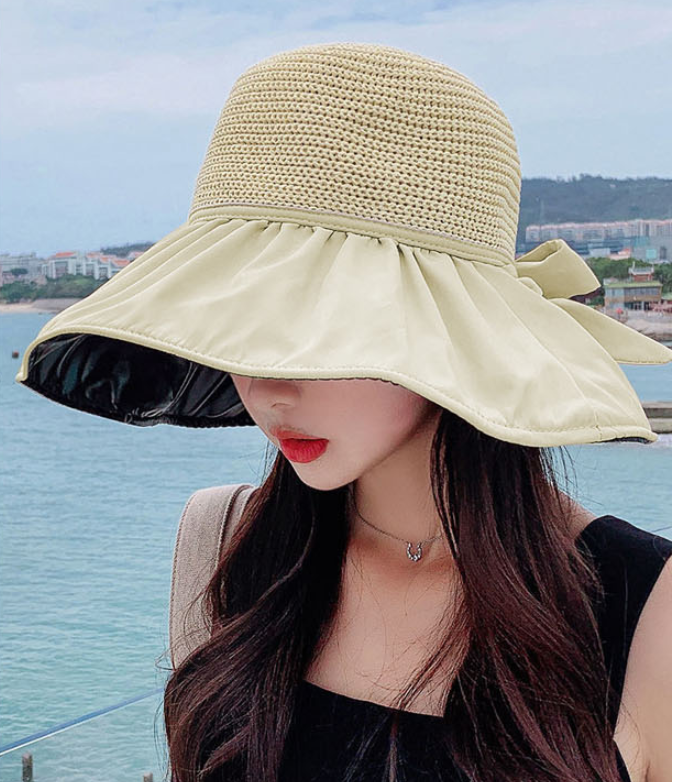 여성 버킷햇 여름 라피아 모자 챙넓은 암막 벙거지 여름 휴양지 모자 라피아햇 휴양지 왕골 밀짚