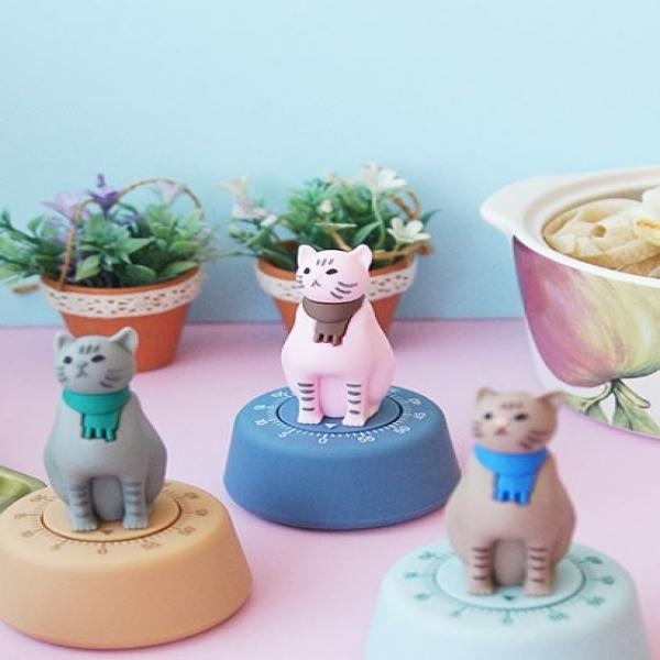 고양이 타이머 3color 주방시계 쿠킹타이머 키친알람