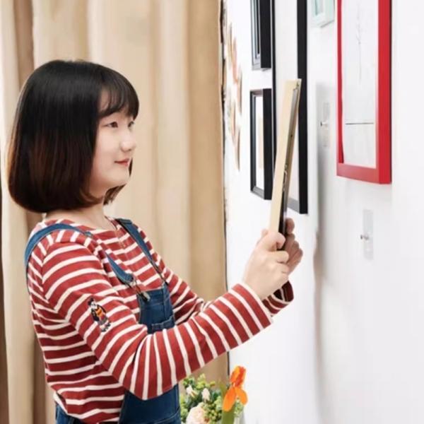 무타공 접착식 벽시계 액자 걸이 후크 투명 10p