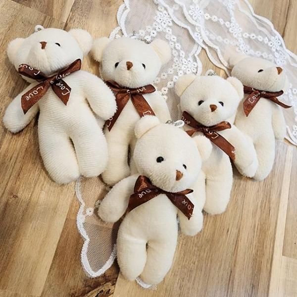 미니 인형키링 곰 가방고리 열쇠고리 참 크림색