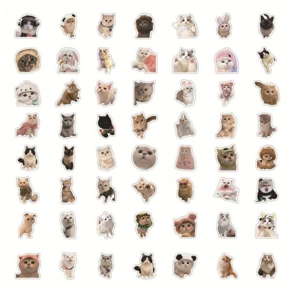 귀여운 고양이 리무버블 스티커 56pcs 가방 꾸미기 S2104