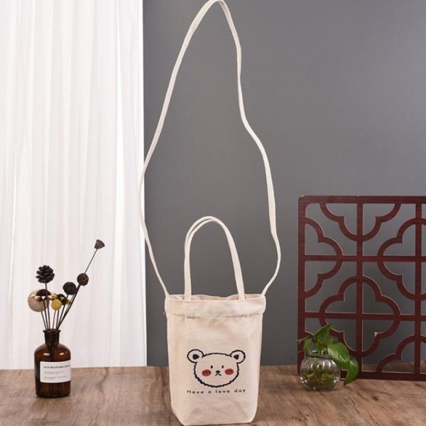 텀블러가방 텀블러파우치 미니 캔버스 곰돌이 천가방 RD-12067