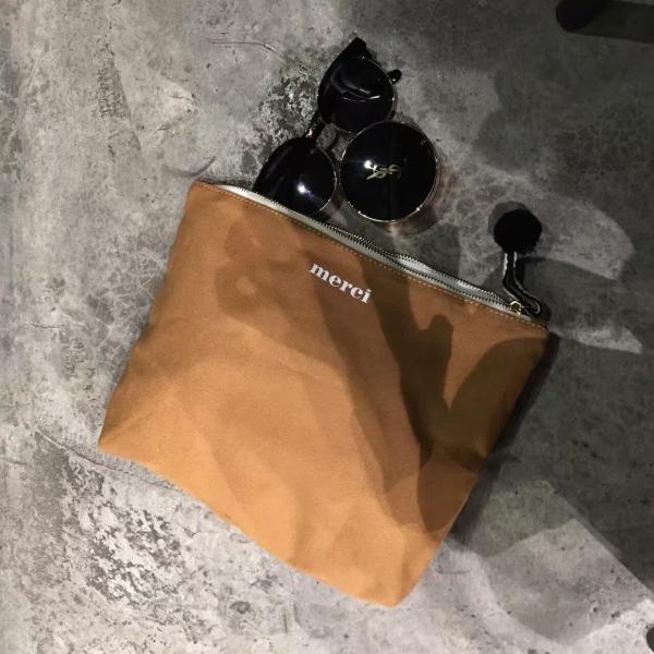 데일리 merci 캔버스 파우치 미니가방 폼폼 클러치