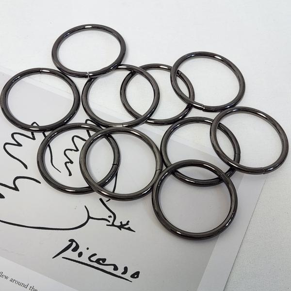 가방고리 오링 전기도금 연결고리 O링 흑니켈 10개 38mm