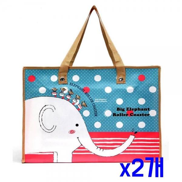 지퍼 타포린 방수 가방(47x33cm) (코끼리) x2개