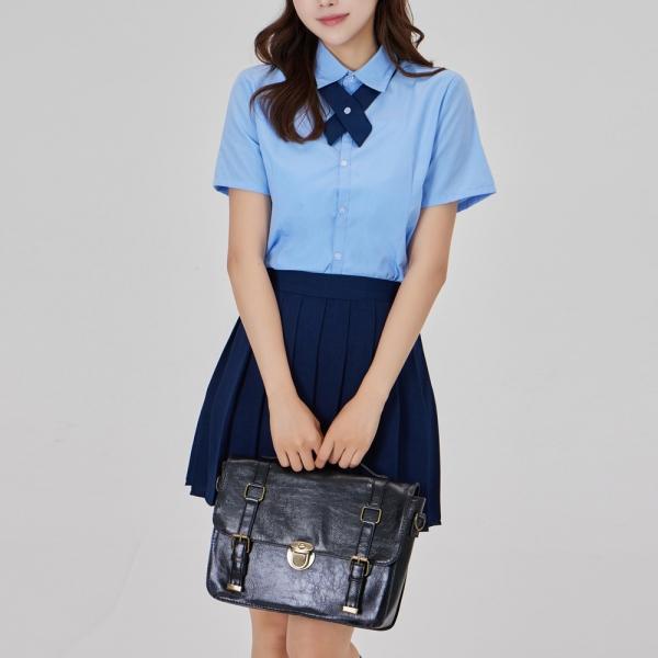 교복몰 (대여) 블랙 사각 가죽 버클가방 옛날가방.