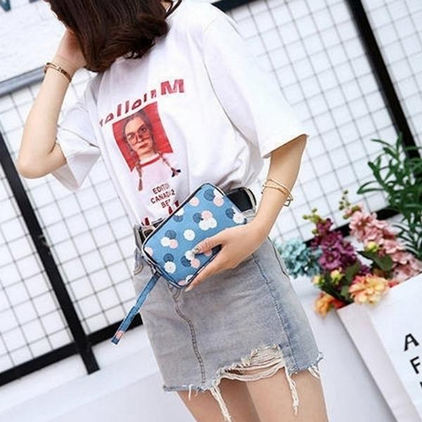 플라워 소품 핸드폰 수납 여성 파우치 클러치백 손가방