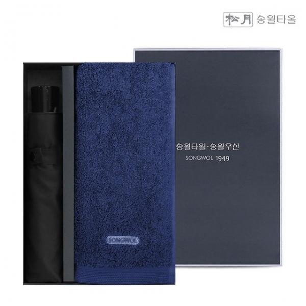 송월타올 포인트 200g 1P + 3단 컬러무지 우산 1P세트