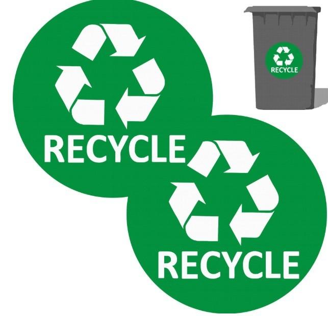 분리수거 휴지통 RECYCLE 원형 라벨 스티커