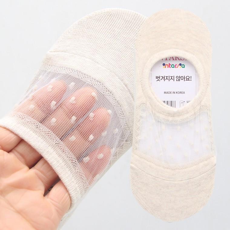 땡땡이 망사 페이크삭스 메쉬 여름 여자 국산양말 3켤레묶음