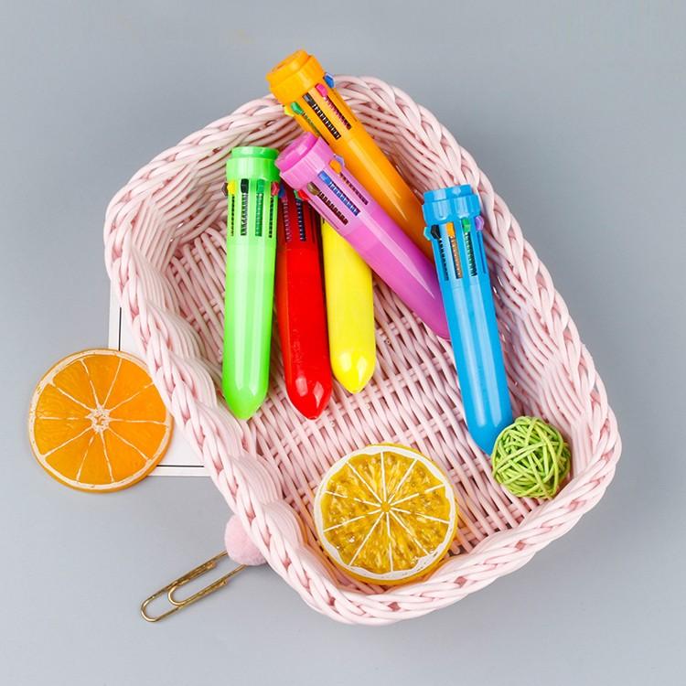 꼬마 10색 볼펜 다색 무지 다색 미니 칼라 컬러