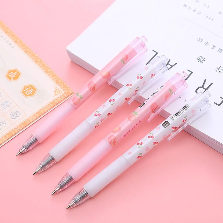 체리 볼펜 복숭아 볼펜 젤펜 앵두 피치 과일 빈티지