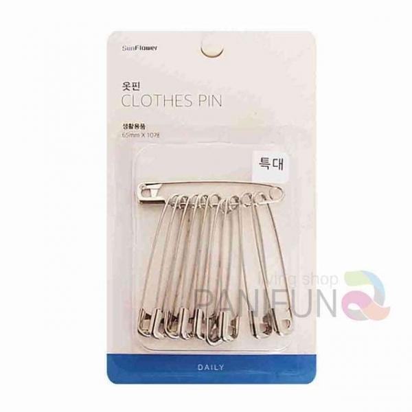 옷핀 특대 10개 의류핀 옷삔 블라우스옷핀 텍핀 셔츠옷핀