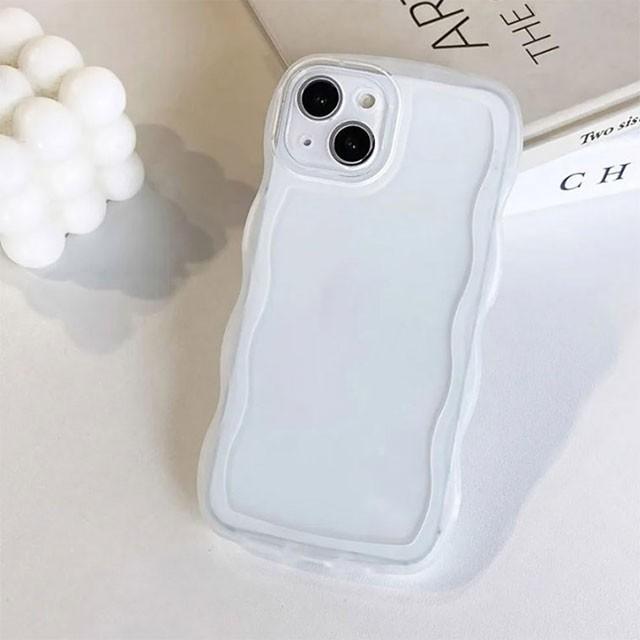 아이폰15플러스 웨이브 투명 젤리케이스