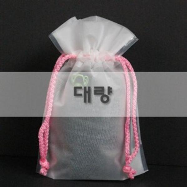 핑크끈 나시지 파우치 복주머니 조리개 400매 23x33+4