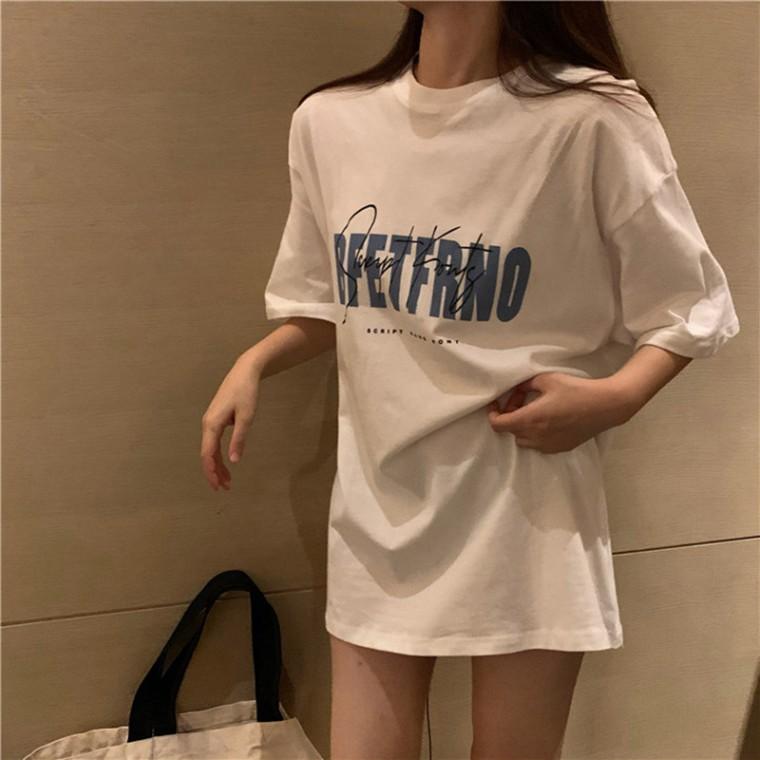 심플한 그래픽 반팔티 여름 기본 오버핏 영문 캐주얼