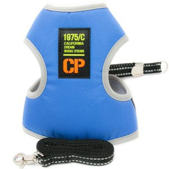 강아지 몸통줄 하네스 애견 가슴줄 산책줄 블루 형광