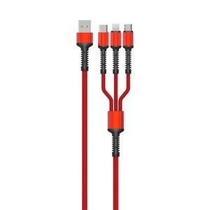 LDNIO 고속충전 1M 3IN1 멀티케이블 레드 3688 멀티 충전 단자