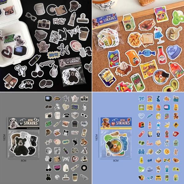 레트로 스티커즈 50장 노트북 캐리어 캠핑 스티커