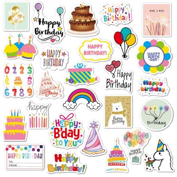 해피버스데이 스티커 27p 노트북 캐리어 생일 꾸밈