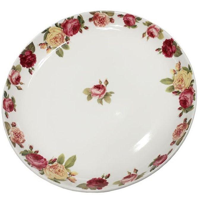 도자기 접시 반찬 그릇 식기 원형 접시 로즈 28cm