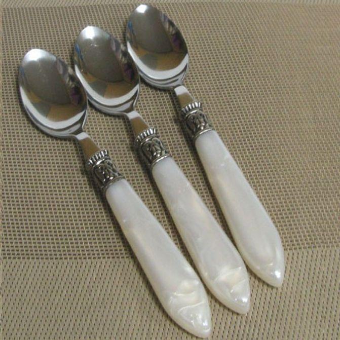 티스푼 커트러리 디저트 아이스크림 스푼 아이보리 3P