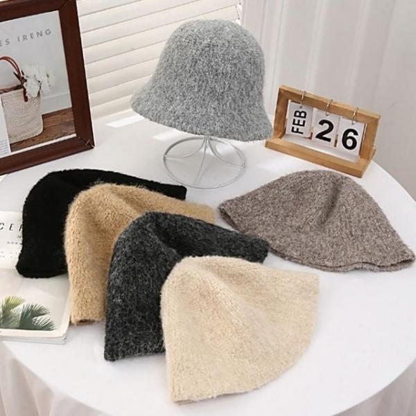 준캡 봄 가을 겨울 성인 여성모자 부클벙거지 털모자 여자 모자 버킷햇
