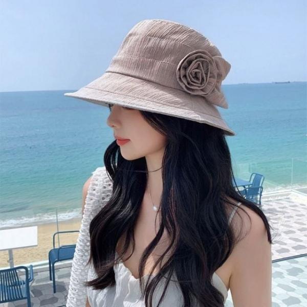 벙거지모자 플라워 버킷햇 인디핑크