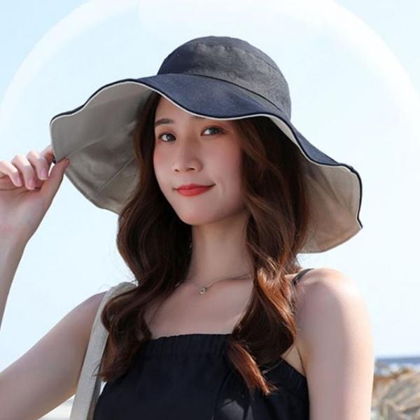 ㅇ여성 여름 버킷햇 햇빛가리개 휴양지 모자
