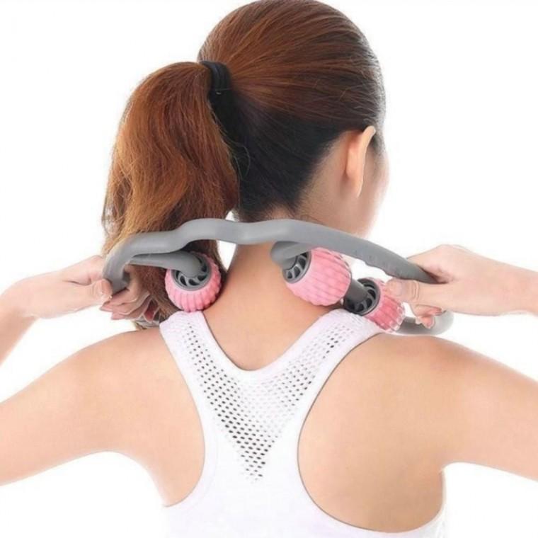 5롤러 다리 종아리 허벅지 360도 회전 롤러 마사지기 탄성 프레임 셀프 롤러마사지기