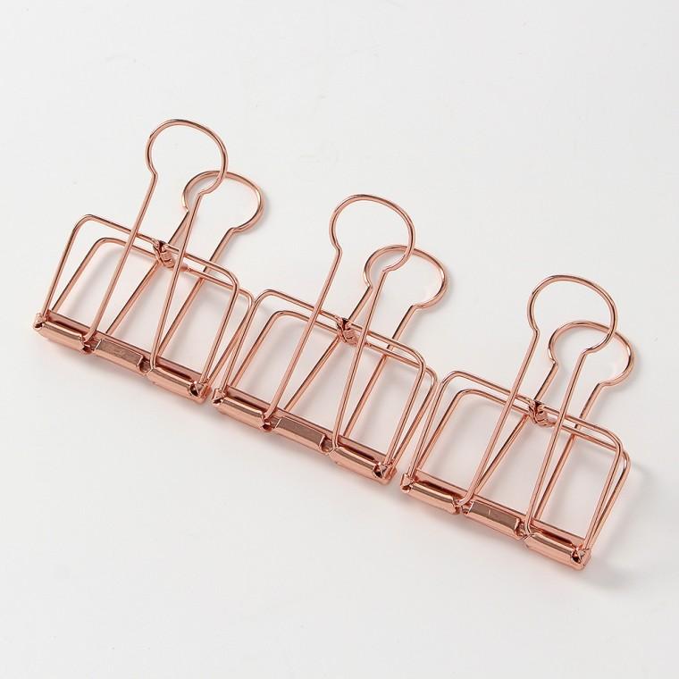 문구존 철제 더블 클립 3개입(5cm) (로즈골드)