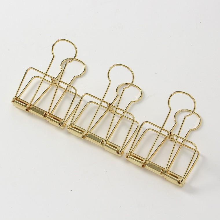 문구존 철제 더블 클립 3개입(5cm) (골드)